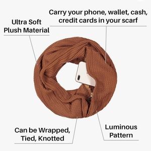 Infinity scarf with zippered pocket!